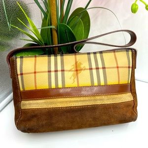 Auth Burberry Haymarket Small Shoulder Bag